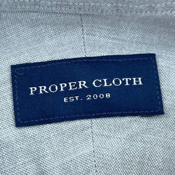 Proper Cloth Mens Button-Down Shirt Size 2XL Light Gray 4020 - Picture 3 of 7